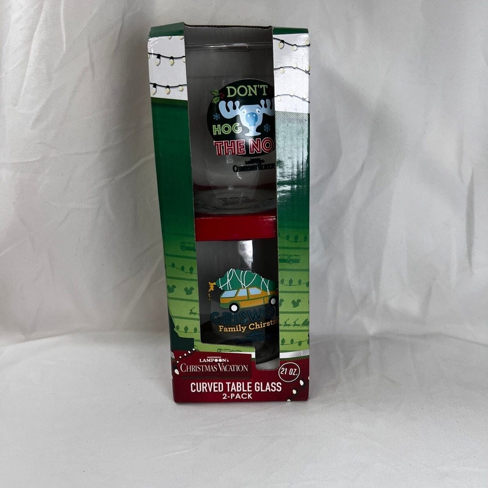 NATIONAL LAMPOON'S CHRISTMAS VACATION CURVED TABLE GLASS 2-PACK